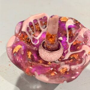 Purple and gold ring holder